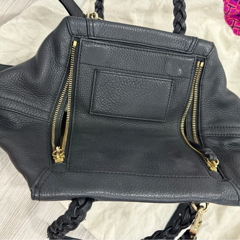 Tory Burch leather Bag | half moon braided strap cross body